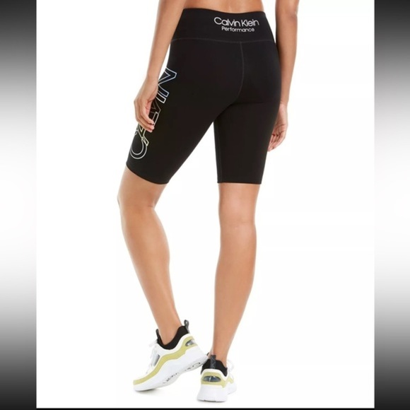 Calvin Klein Pants - Calvin Klein Womens Outline-logo Bike Shorts Size Medium